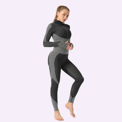 Women Fitness Sport Yoga Suit Seamless Women Yoga Sets Long Sleeve